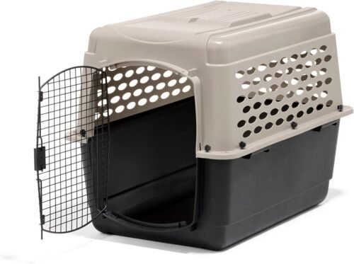 Petmate Vari Dog Kennel – Portable Dog Carriers & Crates for Large Dogs, Airline-Friendly, Durable Plastic, Pet Carrier For Home and Travel, 36 Inches, Taupe and Black